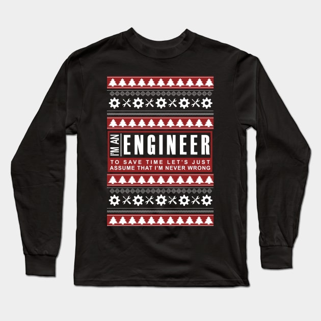 ugly christmas I'm a engineer Long Sleeve T-Shirt by zopandah